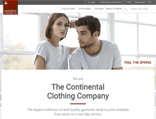 Tablet Screenshot of continentalclothing.com